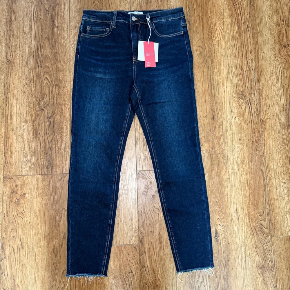 NEW Lovervet by Vervet High Rise Crop Skinny Tummy Control Jeans Dark Wash 30/11